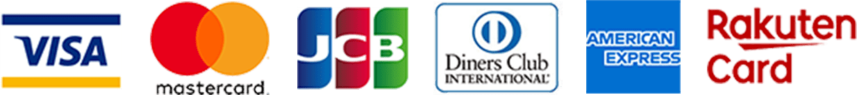 VISA mastercard JCB Diners AMEX RakutenCard